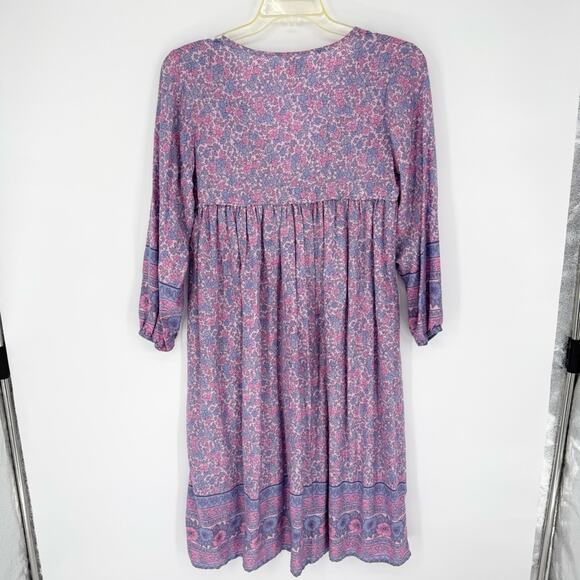 MAHLI The Label Neon Moon Boho Midi Dress In Berry Size S/M Coastal Cowgirl Glam - Picture 13 of 15